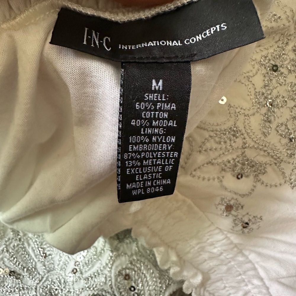INC International Concepts White Blouse with Elegant Design - Picture 9 of 11